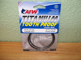 75 LB AFW TITANIUM TOOTH PROOF FISHING WIRE BLACK 15 ft.