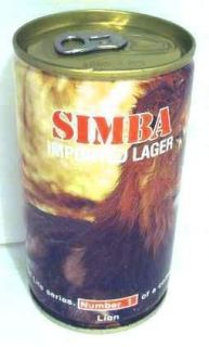 Simba Imported Beer can #1 from Africa 1970s pull top