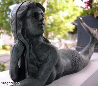   Laying Mermaid Figure Nautical Decor Statue Mermaids Tiki Seaside Sea