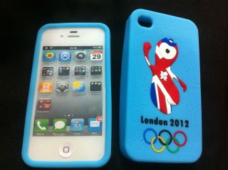   Olympic 2012 Souvenir Mascot Wenlock Union Jack I Phone 4S Case (blue