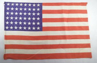 Vintage US FLAG 48 Star Small WWII ERA Antique 11 x 17 Inches (Has a 