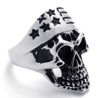 stainless steel skull ring in Mens Jewelry