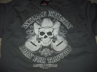 WILLIE NELSON Born For Trouble Luck, Texas T Shirt *NEW