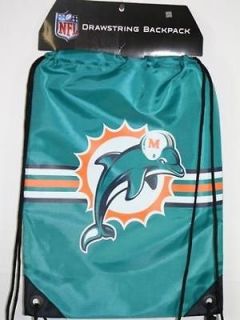 NFL MIAMI DOLPHINS Back Pack DRAWSTRING Bag 100% nylon Backpack Cinch 