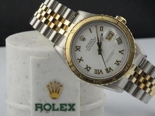 Rolex Mens Ladies Quickset Thunderbird White Dial with Gold Roman 