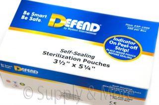 200 Defend Sterilization Pouches 3.5 x 5.25 Tattoo autoclave sterile 
