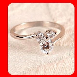 MICKEY MOUSE CZ White Gold GP engagement Ring