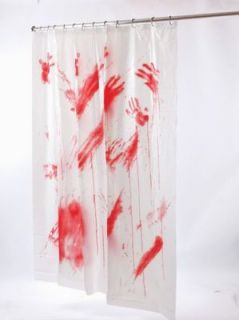 BLOOD BLOODY SHOWER CURTAIN SCARY BATHS PSYCHO HOTEL CRIME SCENE 