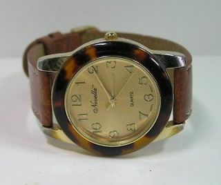   Large Face NOVELLA w Tortoise Shell Look Surround Ladies WATCH