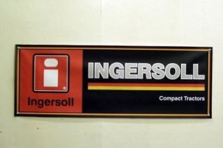 Vintage Ingersoll Logo Compact Tractor Mini Banner   Black 11 x 29