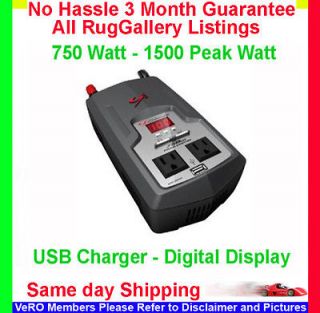 SCHUMACHER CAR POWER INVERTER 750 WATT USB PHONE BATTERY CHARGER 