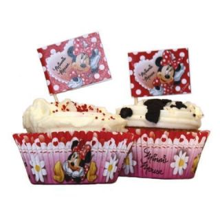 Party Tableware Minnie Mouse Cupcake Decorating Kit 24 Cases & 24 