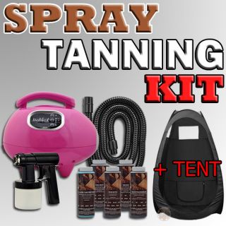   Spray Solution Tanning KIT w/ Heat Black TENT Machine Tan Air Brush