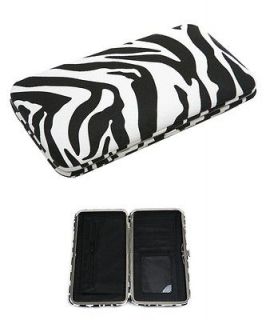 NWT Zebra Animal Print Hard Case Clutch Wallet Organizer