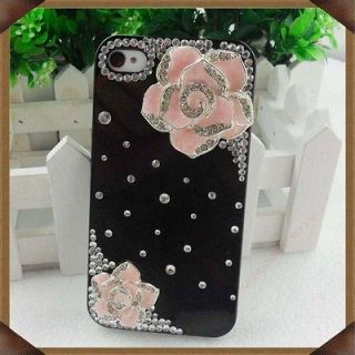 Pink 3D Rose Flower Mobile Cell Phone Case Cover Shell Skin For 