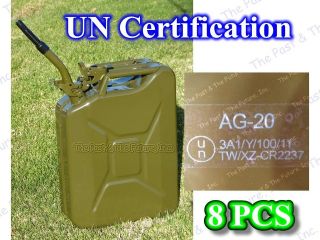   Nato Style 8 PCS Portable Jerry Can 20L Liter Gas Tank w/ Spout