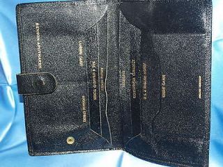 VINTAGE english morocco black passport wallet