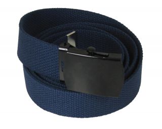 NAVY CANVAS WEB MILITARY ARMY BELT BLACK BUCKLE 56 MORE COLORS 