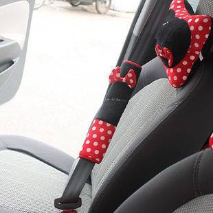 NEW Disney Minnie Mouse Car Seat Belt Pads Covers 2pcs