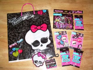 MONSTER HIGH Doll HALLOWEEN TRICK OR TREAT Loot Bag + ERASERS STICKERS 