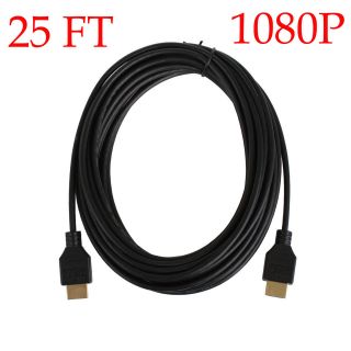 25 FT HDMI Premium Cable for LCD HDTV Blu ray PS3 25FT 1080P Gold 