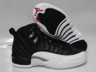 Nike Air Jordan 12 Retro Playoff Black White Varsity Red Sneakers GS 
