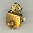   VINTAGE 14K LOCK AND KEY WITH MOVEABLE KEY AND LOCK THAT OPENS CHARM