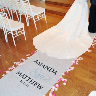   AISLE RUNNER PERSONALIZED NAMES DATE COLOR CHOICE 100 FEET LONG