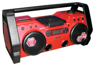 SONY ZS H10CP RED PORTABLE BOOMBOX RADIO CD PLAYER  PLAYBACK ZSH10 