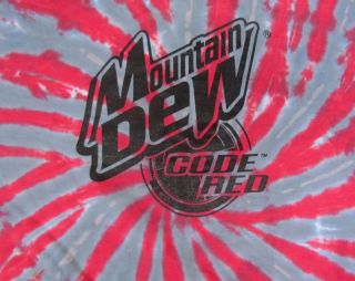 MOUNTAIN DEW Code Red Tye Dye T Shirt SIZE XL Soda Pop Drink Logo