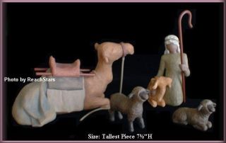 WILLOW TREE SHEPHERD & STABLE ANIMALS FOR NATIVITY