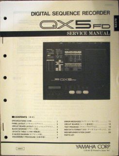 Original Yamaha Service Manual for the QX5FD MIDI Disk Sequencer, QX5 