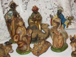 Vintage Nativity Figures Only, MIXED LOT (14 Piece Lot) ITALY 