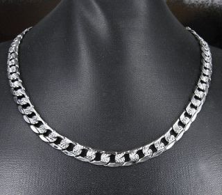   Width 22K White Gold GP Chain 24 Link Chain Necklace Pattern Chain