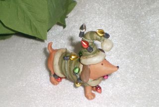 ADORABLE DECORATED CHRISTMAS HAT DOG BY BLOSSOM BUCKET INC IMMEDIATE 
