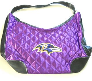 NFL BALTIMORE RAVENS QUILTED PURSE ZIP TOP WITH STRAP