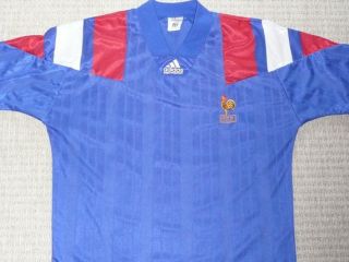 France adias equipment home 1990s football jersey shirt mens large