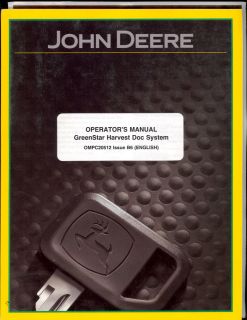 JOHN DEERE GREENSTAR HARVEST DOC SYSTEM WITH QUICK REFERENCE GUIDE