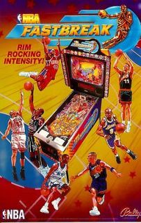 Newly listed NBA Fastbreak Pin Ball Machine Promotional Poster