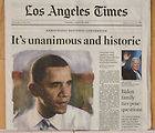 LOS ANGELES TIMES NEWSPAPERS PRESIDENT BARACK OBAMA JAN 21 2009 
