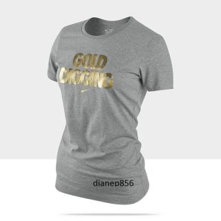 Womens NIKE GOLD DIGGING Slim Fit T Shirt NWT GRAY ~ RARE 