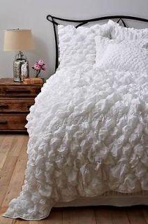 NIP ANTHROPOLOGIE Catalina QUEEN QUILT White MACHINE WASH Comforter 