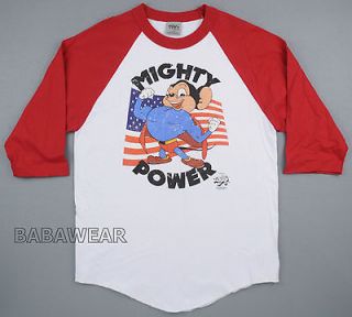   Baseball Raglan T Shirt Mouse Retro Vintage Look American Flag BABA