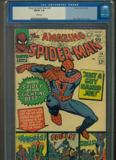 Amazing Spider Man #38 CGC 7.0 White Pages 2nd MJ Last Ditko Issue