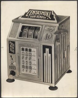   Art Deco Coin Op Centasmoke Gum Vendor Cigarette Slot Machine 797477