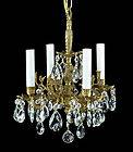 Beautiful Ornate Vintage Brass Crystal Chandelier 8 Light 80 Prisms 