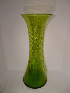 Vintage Blenko #6928 Large Floor Vase in Olive Green