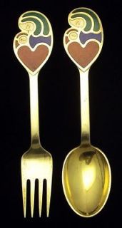 Set Antoni Michelsen Sterling Silver Spoon & Fork 1968 .925 Mothers 