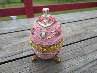antique vintage florentine gold gilt victorian pink shabby jewelry box
