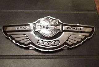 Harley Davidson 100th Anniversary Tank Emblems/Badges Chrome Multi Fit 
